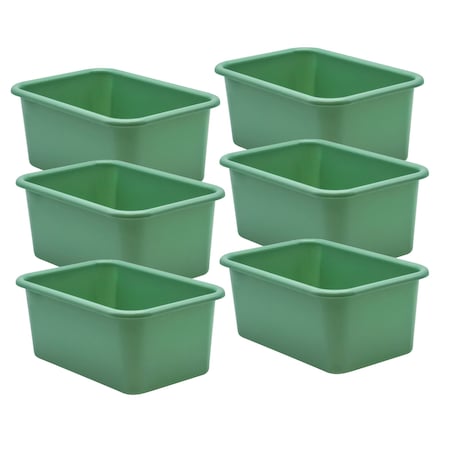 TEACHER CREATED RESOURCES Eucalyptus Green Small Plastic Storage Bin, 6PK 20396